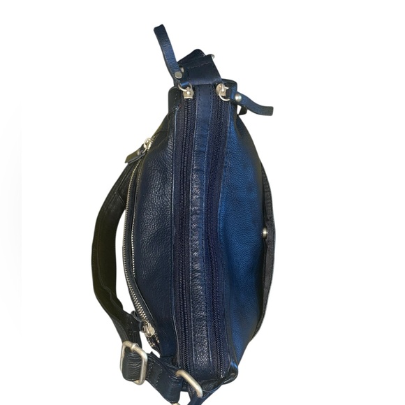 Great American Leather Works black leather organizer shoulder bag - Picture 3 of 5